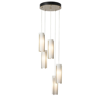 Exos Glass Exos Glass 5-Light Pendant in Modern Brass