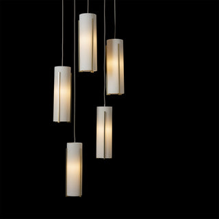 Exos Glass Exos Glass 5-Light Pendant in Modern Brass