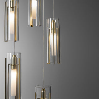Exos Glass Exos Glass 5-Light Pendant in Modern Brass
