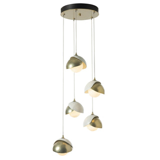 Brooklyn Brooklyn 5-Light Double Shade Pendant in Modern Brass