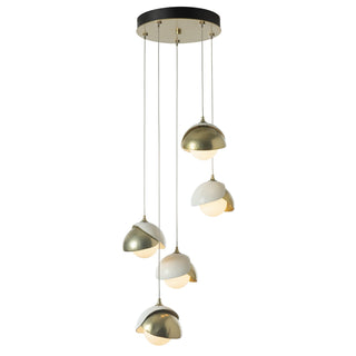 Brooklyn Brooklyn 5-Light Double Shade Pendant in Modern Brass