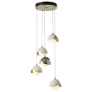 Brooklyn Brooklyn 5-Light Double Shade Pendant in Modern Brass