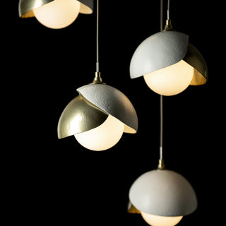 Brooklyn Brooklyn 5-Light Double Shade Pendant in Modern Brass