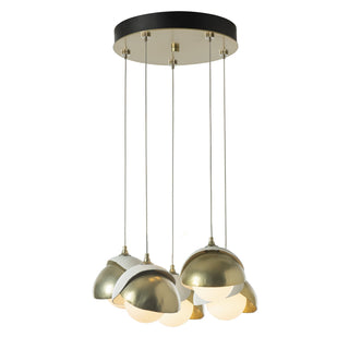 Brooklyn Brooklyn 5-Light Double Shade Pendant in Modern Brass