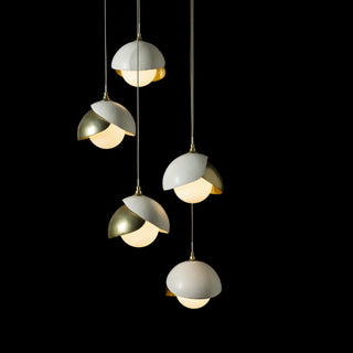 Brooklyn Brooklyn 5-Light Double Shade Pendant in Modern Brass
