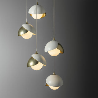 Brooklyn Brooklyn 5-Light Double Shade Pendant in Modern Brass