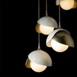 Brooklyn Brooklyn 5-Light Double Shade Pendant in Modern Brass