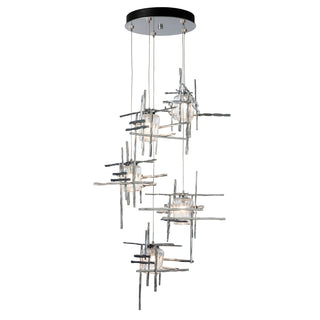 Tura Tura 5-Light Seeded Glass Pendant in Sterling
