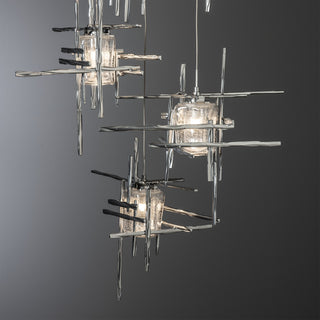 Tura Tura 5-Light Seeded Glass Pendant in Sterling