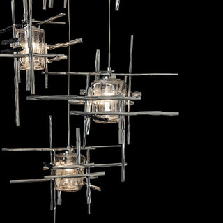 Tura Tura 5-Light Seeded Glass Pendant in Sterling