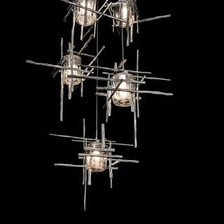 Tura Tura 5-Light Seeded Glass Pendant in Sterling