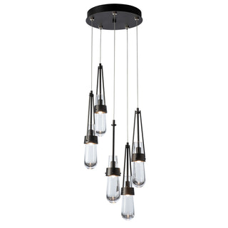 Link Link 5-Light Clear Glass Pendant in Oil Rubbed Bronze