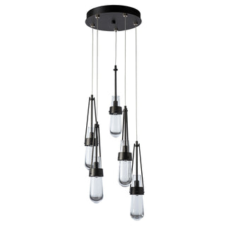 Link Link 5-Light Clear Glass Pendant in Oil Rubbed Bronze