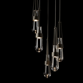 Link Link 5-Light Clear Glass Pendant in Oil Rubbed Bronze