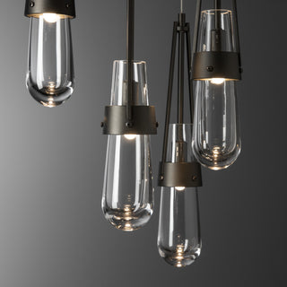 Link Link 5-Light Clear Glass Pendant in Oil Rubbed Bronze