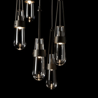 Link Link 5-Light Clear Glass Pendant in Oil Rubbed Bronze