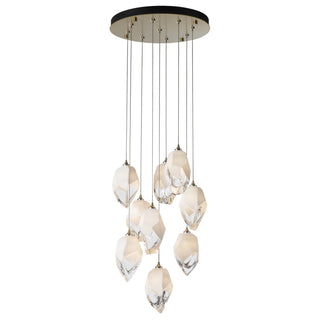 Chrysalis Chrysalis 9-Light Small Crystal Pendant in Modern Brass