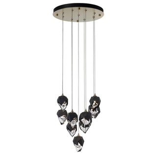 Chrysalis Chrysalis 9-Light Small Crystal Pendant in Modern Brass