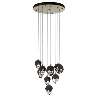 Chrysalis Chrysalis 9-Light Small Crystal Pendant in Modern Brass