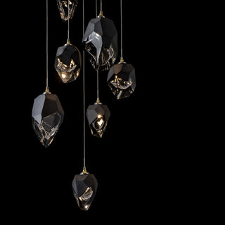 Chrysalis Chrysalis 9-Light Mixed Crystal Pendant in Modern Brass