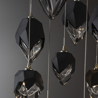 Chrysalis Chrysalis 9-Light Mixed Crystal Pendant in Modern Brass