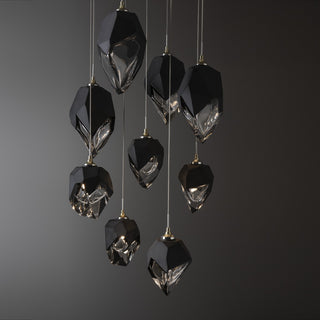 Chrysalis Chrysalis 9-Light Mixed Crystal Pendant in Modern Brass