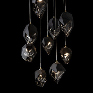 Chrysalis Chrysalis 9-Light Mixed Crystal Pendant in Modern Brass