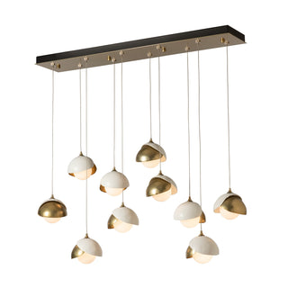 Brooklyn Brooklyn 10-Light Double Shade Pendant in Modern Brass