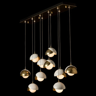Brooklyn Brooklyn 10-Light Double Shade Pendant in Modern Brass