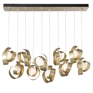 Riza Riza 10-Light Pendant in Modern Brass