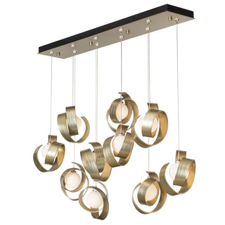 Riza Riza 10-Light Pendant in Modern Brass