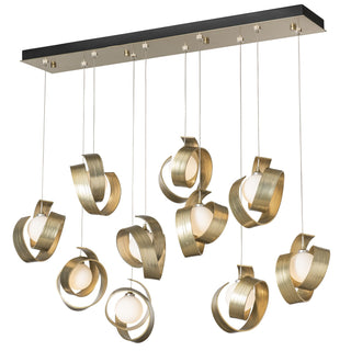 Riza Riza 10-Light Pendant in Modern Brass