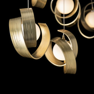 Riza Riza 10-Light Pendant in Modern Brass