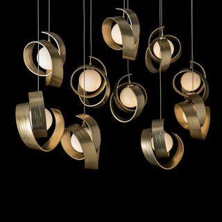 Riza Riza 10-Light Pendant in Modern Brass
