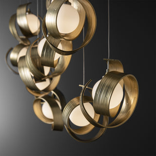 Riza Riza 10-Light Pendant in Modern Brass