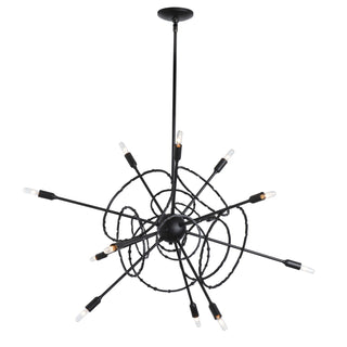Olympus Olympus 12-Light Starburst Pendant in Black
