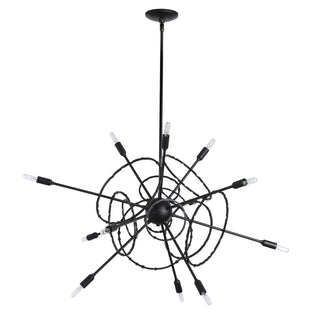 Olympus Olympus 12-Light Starburst Pendant in Black