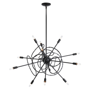 Olympus Olympus 12-Light Starburst Pendant in Black