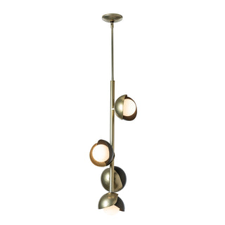 Brooklyn Brooklyn 4-Light Double Shade Vertical Pendant in Modern Brass