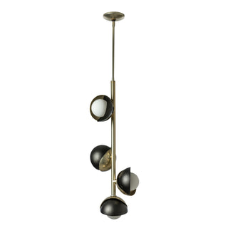 Brooklyn Brooklyn 4-Light Double Shade Vertical Pendant in Modern Brass