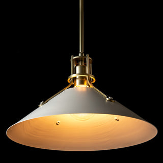 Henry Henry Medium Steel Shade Pendant in Modern Brass