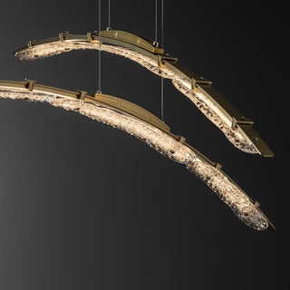 Glissade Glissade Double Large LED Pendant in Modern Brass