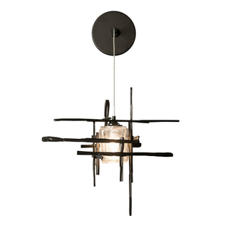 Tura Tura Seeded Glass Low Voltage Sconce in Oil Rubbed Bronze