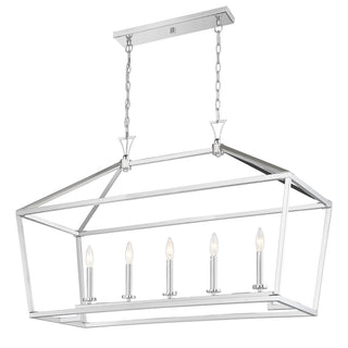 Townsend Five Light Linear Chandelier in Polished Nickel
