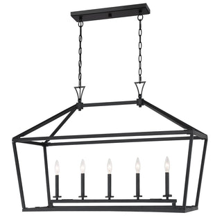 Townsend Five Light Linear Chandelier in Matte Black