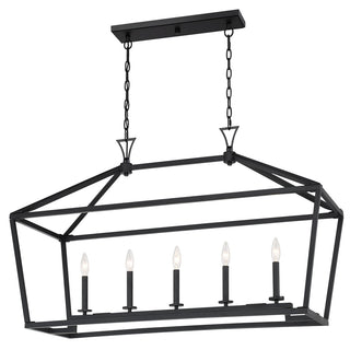 Townsend Five Light Linear Chandelier in Matte Black