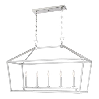 Townsend Five Light Linear Chandelier in Satin Nickel