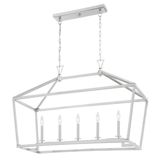Townsend Five Light Linear Chandelier in Satin Nickel