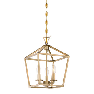 Townsend Three Light Pendant in Warm Brass