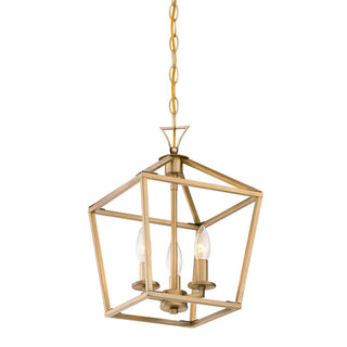 Townsend Three Light Pendant in Warm Brass